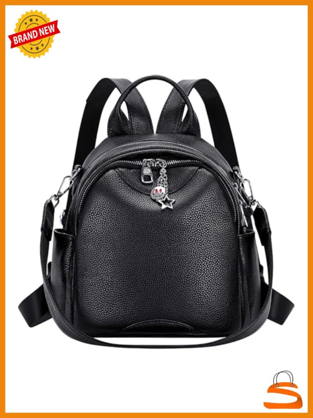 Genuine Leather Convertible Backpack Purse Shoulder Bag